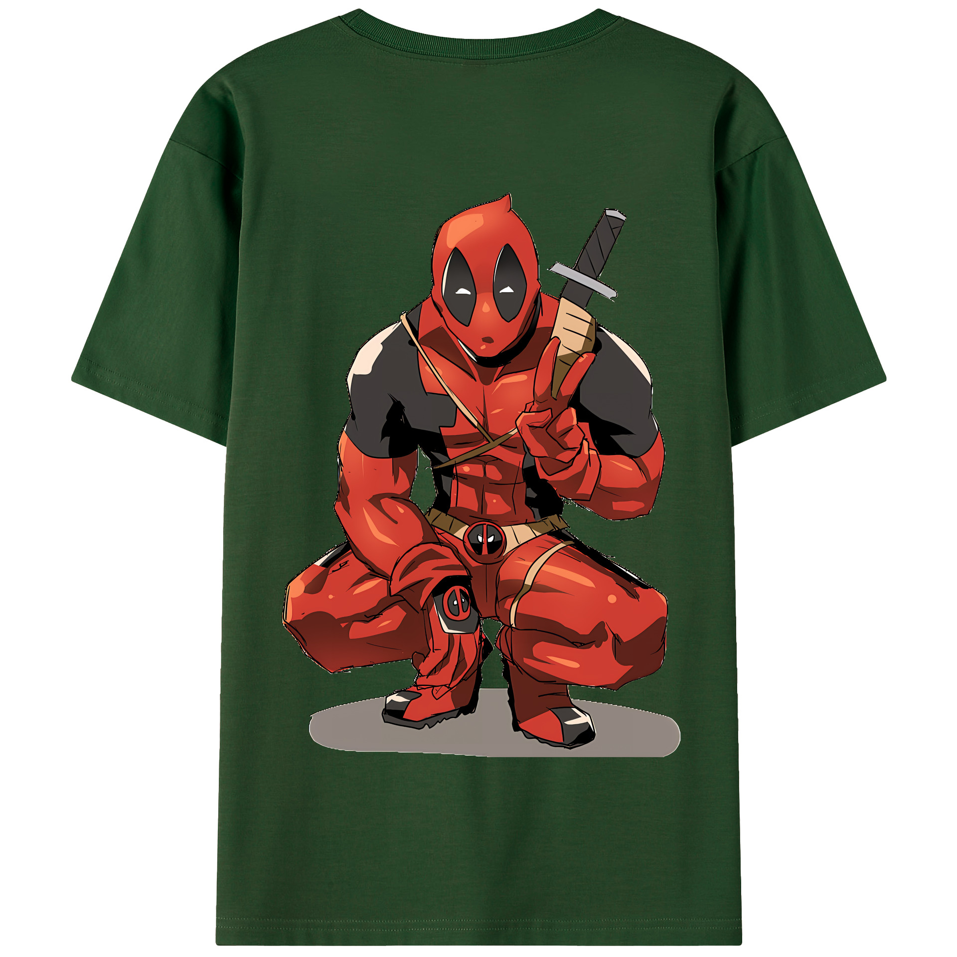 （画像用） Deadpool デッドプール 綿100％半袖Tシャツ（背面プリント）